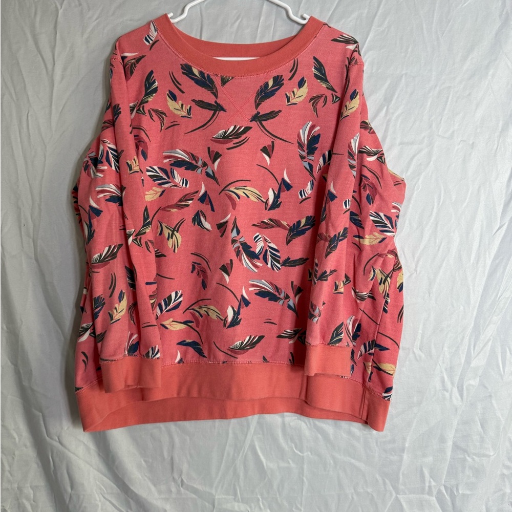 Floral Coral Sweater - Crew Neck